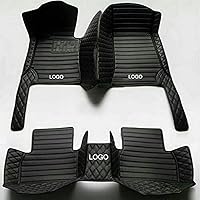 Custom Car Floor Mats Fit 96% Car Model Luxury Leather Waterproof Anti-Skid Full Coverage Liner Front Rear Mat/Set (Black Stripe)
