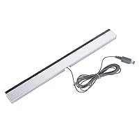 Wired Receiver, Replacement Wired IR Signal Ray Sensor Bar Wired Receiver & Stand for Wii and Wii U Console