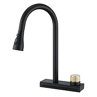 Faucets,Kitchen Mixer Tap with Pull Out Spray, Kitchen Taps Stainless Steel Kitchen Sink Tap/Black