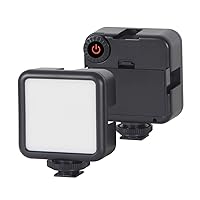 W49 Pocket LED Video Light with 3 Cold Shoe Mounts 49 LED Bulbs Vlog Photo Fill Light on Camera for DJI OSMO Pocket Sony A6400 A6300 Canon DSLR Cameras Wedding Interview Macrophotography