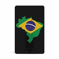 Flag Map of Brazil USB Flash Drive Personalized Credit Bank Card Memory Stick Storage Drive 64G
