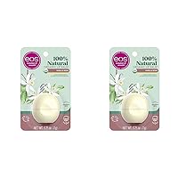 eos 100% Natural & Organic Lip Balm Sphere- Vanilla Bean, All-day Moisture, Dermatologist Recommended for Sensitive Skin, Lip Care Products, 0.25 oz (Pack of 2)