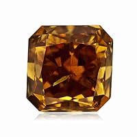 GIA Certified Natural Fancy Dark Yellowish Brown (1pc) Loose Diamond - 0.55 Cts - 4.43x4.40x3.56 mm I2 Clarity Cut-Cornered Square Modified Brilliant
