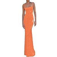 Women's Sexy Floral Print Maxi Dress Y2k Lace Trim Long Cami Dress Low Cut Spaghetti Strap Evening Club Dress