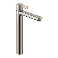 hansgrohe Metris S Modern Low Flow Water Saving 1-Handle 1 13-inch Tall Bathroom Sink Faucet in Brushed Nickel, 31020821