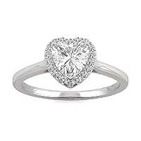 Lovely Engagement Ring, Heart Cut 1.50CT, VVS1 Clarity, Colorless Moissanite Ring, 925 Sterling Silver, Christmas Gift, Wedding Ring, Perfact for Gift Or As You Want