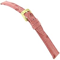 14mm Speidel Water Resistant Ostrich Grain Genuine Leather Pink Watch Band Regular