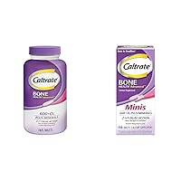 Caltrate 600 Plus D3 165 Count and Minis 600 Plus D3 150 Count Calcium Vitamin D3 and Mineral Bone Health Supplement Tablets