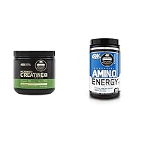 Amino Energy - Pre Workout with Green Tea, BCAA, Amino Acids & Micronized Creatine Monohydrate Powder, Unflavored, Keto Friendly, 60 Serving