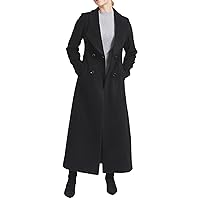 PENER Women's Charming Long Wool Trench Coat Winter Double Breasted Classic Warm Thick Jacket