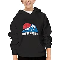 Unisex Youth Hooded Sweatshirt New Hampshire Mountain Vintage Cute Kids Hoodies Pullover for Teens