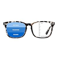 TIJN Progressive Multifocus Reading Glasses for Women Anti Blue Light Blocking Readers Vintage Square Nerd Eyeglasses