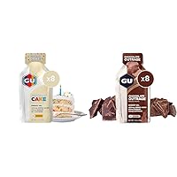 GU Energy Original Sports Nutrition Energy Gel, Vegan, Gluten-Free, 8-Count Birthday Cake and Chocolate Outrage Flavors