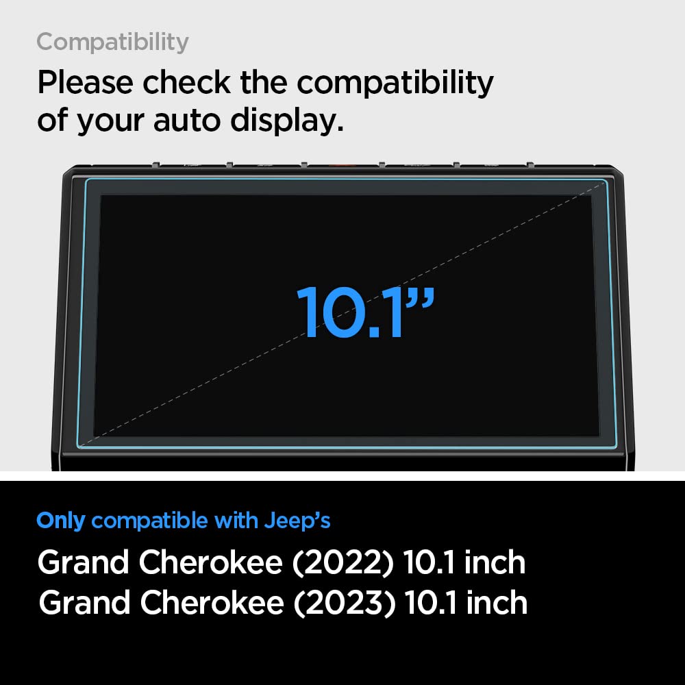 Spigen Tempered Glass Screen Protector [GlasTR Slim] designed for Jeep Grand Cherokee (2023/2022/2021) 10.1