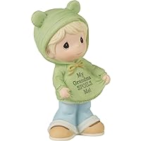Precious Moments Little Boy Figurine for Grandma | My Grandma Spoils Me Blond Hair Bisque Porcelain Boy | Gift for Grandma | Mother's Day | Hand-Painted