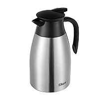 51 Oz Thermal Coffee Carafe, Stainless Steel Insulated Vacuum Coffee Carafes For Keeping Hot, 1.5 Liter Beverage Dispenser (Silver)