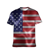 Unisex American USA Novelty T-Shirt Casual-Classic Colors Graphic Short-Sleeve: Performance Comfort Soft 3D Hipster Slim Tee