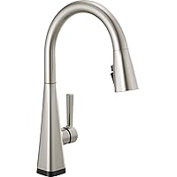 Delta Faucet Lenta Touch Kitchen Faucet Brushed Nickel, Kitchen Sink Faucets with Pull Down Sprayer, Touch2O Technology, SpotShield Stainless 19802TZ-SP-DST