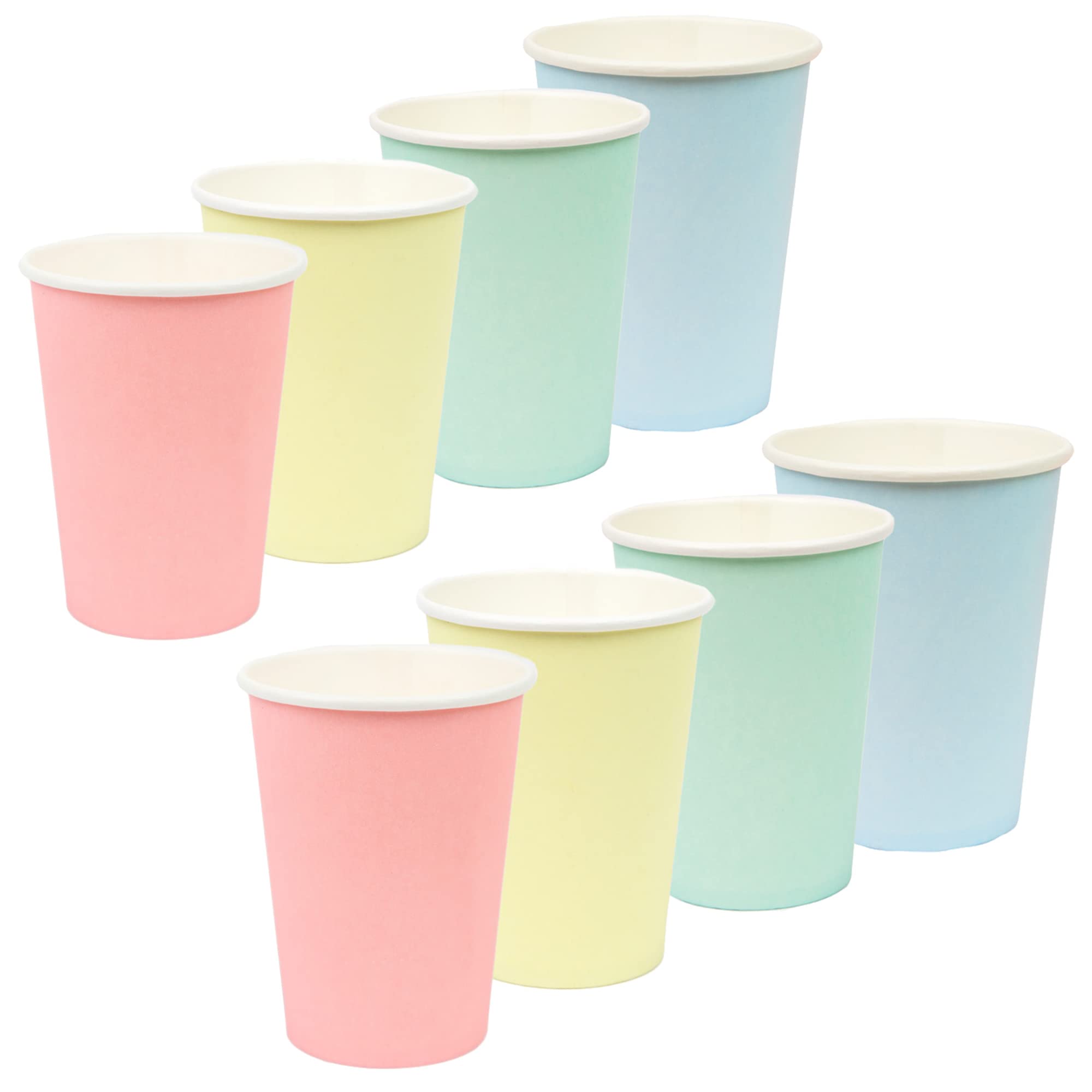 Talking Tables - Pastel Paper Cups - Recyclable Paper Tableware for Birthdays, Office Parties, Baby Showers - 8 Pack