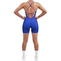 SUUKSESS Women Strappy Romper Seamless Jumpsuit Tummy Control Padded Sports Bra