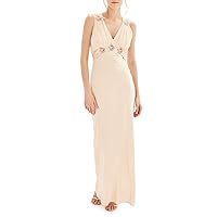 Silk Embroidered Formal Gown Dress, Size 4 Ivory