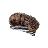 1Pcs Womens Hair Bun Invisible False Hair Clip Bump It Up Volume Hair Base Fluffy Princess Styling Increased Hair Pad Styling Insert Tool Hair Accessories (Light Brown)