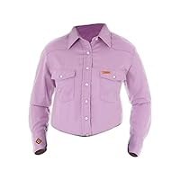 Wrangler FRLW07PM Western FR Women's Long Sleeve Button Up Shirt, Medium, Purple