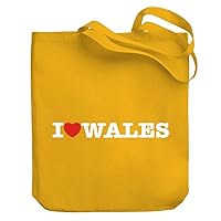 I love Wales Linear Canvas Tote Bag 10.5