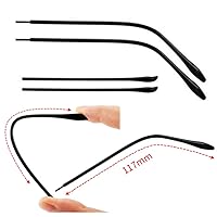 2 Pairs TR Material Eyeglasses Replacement Accessories Ear Anti-Slip Holder Long Temple Tips Ear Pads Tube Eyewear Retainers Replacement Tips for Thin Metal Eyeglass Legs (Black)