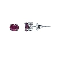 Studs for girls Ruby Gemstone 4x3 mm Earrings for woman sterling silver