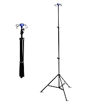 Portable Collapsible Pole Stand, 4 Hook 3 Leg with Adjustable Height Display Stand Rack, Aluminum Alloy, Capacity 44 Lbs Load