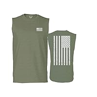 White Vintage American Flag United States America Marine USA Men's Muscle Tank Sleeveles t Shirt