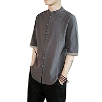 Summer Men's Short-Sleeve T-Shirt, Chinese Style, Casual Retro Top