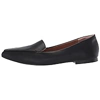 Amazon Essentials Women's Loafer Flat, Black Faux Leather, 8.5