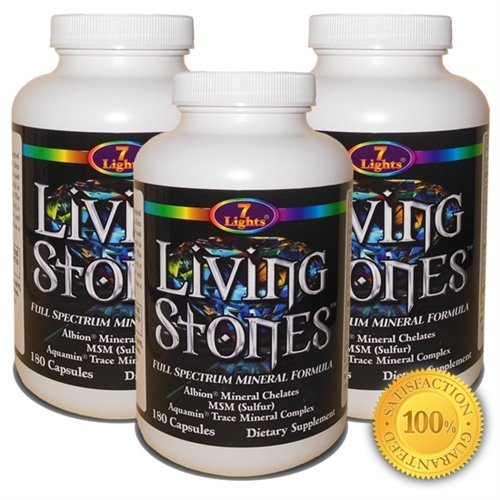 Living Stones, Complete Mineral Supplement with Zinc, Calcium, Magnesium, Selenium, Trace Minerals, No Added Iron, with MSM (Organic Sulfur) and Sh...