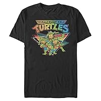 Nickelodeon Men's Big & Tall Rainbow Turtle Group T-Shirt