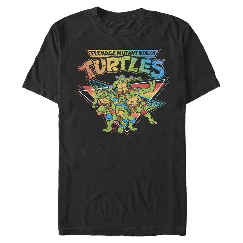 Nickelodeon Big & Tall Teenage Mutant Ninja Rainbow Turtle Group Men's Tops Short Sleeve Tee Shirt