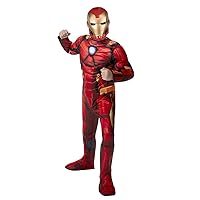 MARVEL Boys Deluxe Iron Man Costume, Kids Tony Stark Superhero Halloween Costume, Child - Officially Licensed Medium