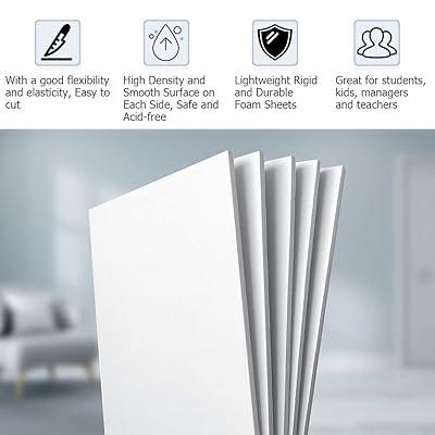 STRAWBLEAG 16pcs A3 White Foam Board 11.75 x 16.5, 3/16 Thickness, White Poster Board Foam Core Backing Board for Projects, White Mat Boards for