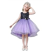 FKKFYY Girls Stitching Dress with High Low Size 1-8 Years