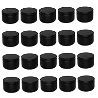 Aluminum Storage Jar Containers Refillable Metal Candle Tins with Cap for Candle Making, Arts Crafts, Kitchen Seasoning Storage 30 Pack Black