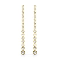 3 1/5 CTW Diamond Dangle Earrings in 14K Yellow Gold