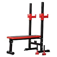 Squat Rack, A Portable Multifunction Weightlifting Bed Load 300kg Barbell Rack Copsible Home Fitness Kit Barbell Bench Press Rack Barbell Fitness Equipment Bed for Child Elderly Men and Wome