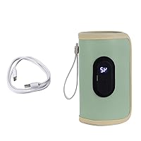 Nursing Bottle Heater USB Charging Heating Sleeve Milk Warmer 20 Temperature Adjustable Insulated Breastmilk Heating Bag USB Baby Bottle Warmer No Need for Electricity Bottle Warmer Buckle Carry USB