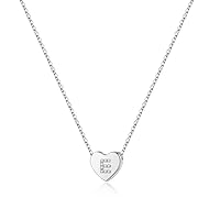 Initial Heart Necklace for Girls Women, Dainty Cubic Zirconia Initial Heart Pendant Necklace for Women Girls Jewelry Gifts