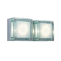 Jesco Lighting WS306H-2GL Quattro Line Voltage Series 306 2-Light Wall Sconce, Glass