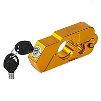 Motorcycle Lock - Universal Alloy CNC Motorcycle Handle Throttle Grip Security Lock with 2 Keys to Secure a Bike, Scooter, Moped or ATV in Under 5 Seconds (Golden)