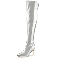 Allegra K Women's Pointed Toe Stiletto Heels Over The Knee High Boots