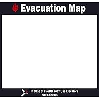 NMC EMH4 Evacuation MAP in CASE of FIRE DO NOT USE Elevators USE STAIRWAYS Sign - 11.5 in. x 11 in. Acrylic Fire Safety Sign with Graphic, White on Black