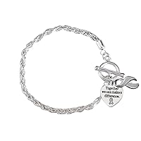 Fundraising For A Cause | Gray Ribbon Rope Style Charm Bracelets for Parkinson’s Disease, Brain Cancer, Asthma, and Diabetes – “Together We Can Make A Difference” Gray Ribbon Awareness Charm Bracelets